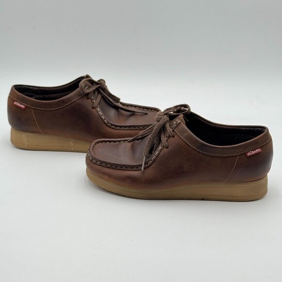 Clarks Collection Wallabees Brown Leather Chukka Boots Moccasins Driving Shoes - Picture 1 of 8